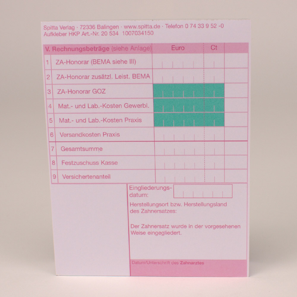 Heil+Kostenplan Aufkleber SK 100St