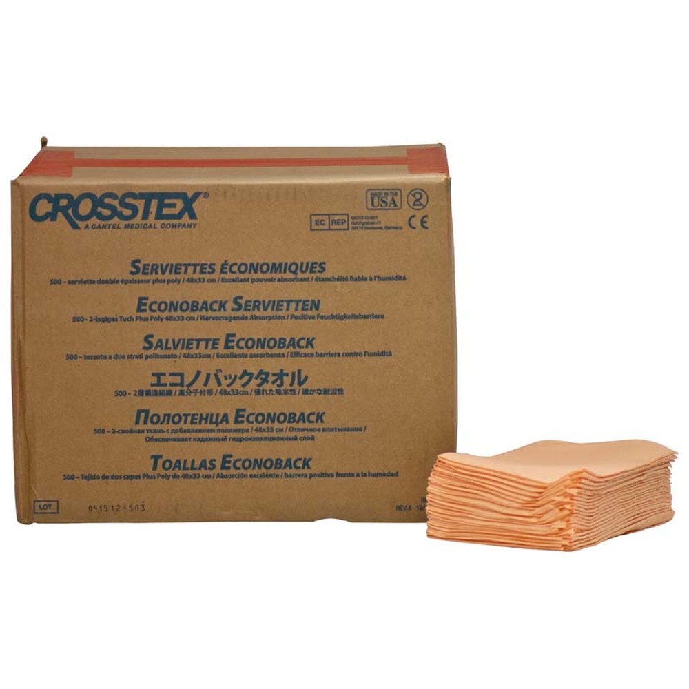 Omnia Crosstex Patienten Servietten - Karton 500 Stück pfirsich, 48 x 33 cm