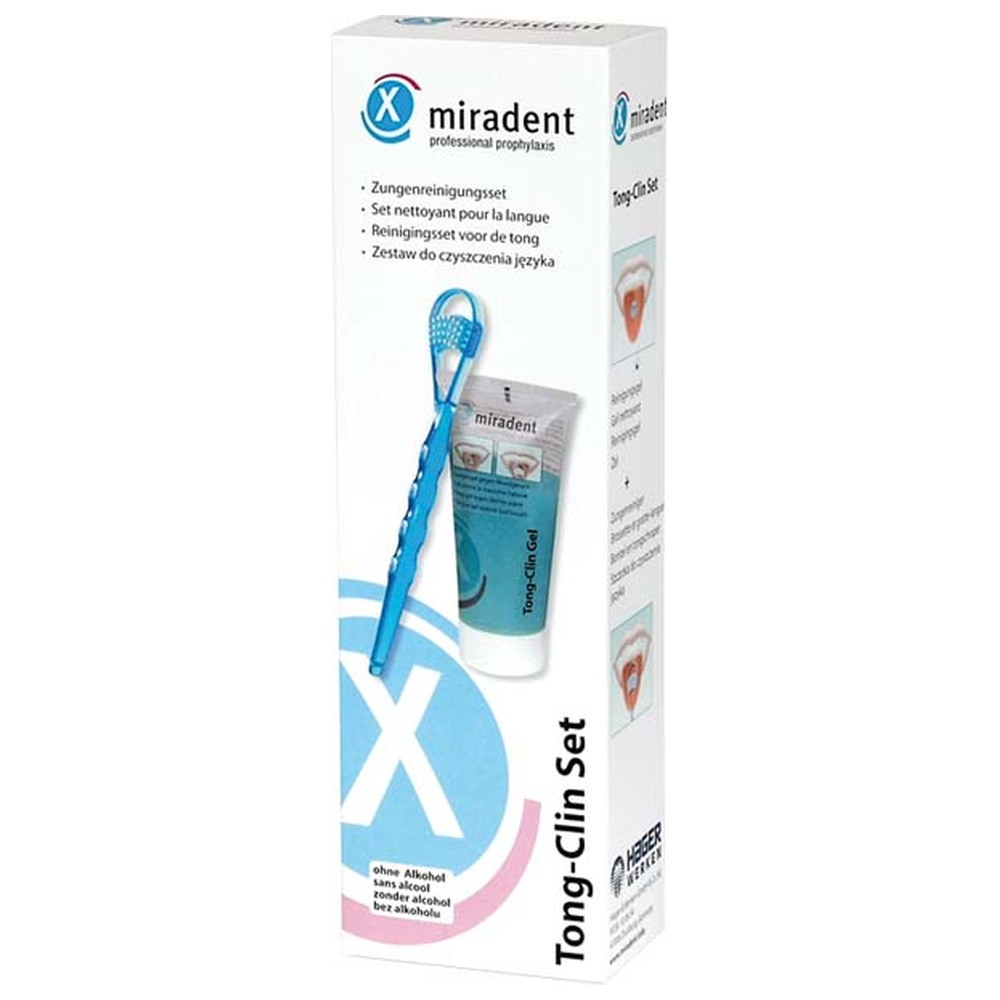 Hager & Werken Tong-Clin® Gel - Set 50 ml Gel, 1 Zungenreiniger blau transparent