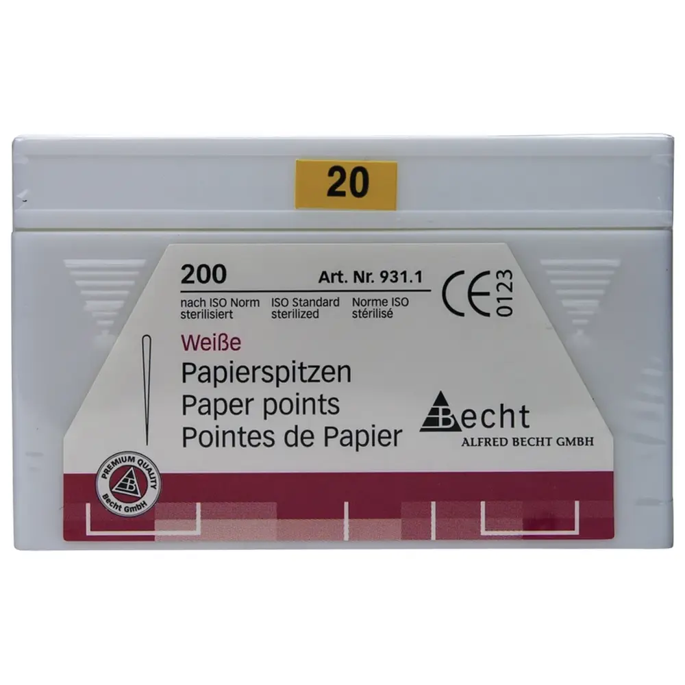 Becht Papierspitzen weiß - Packung 200 Stück ISO 020