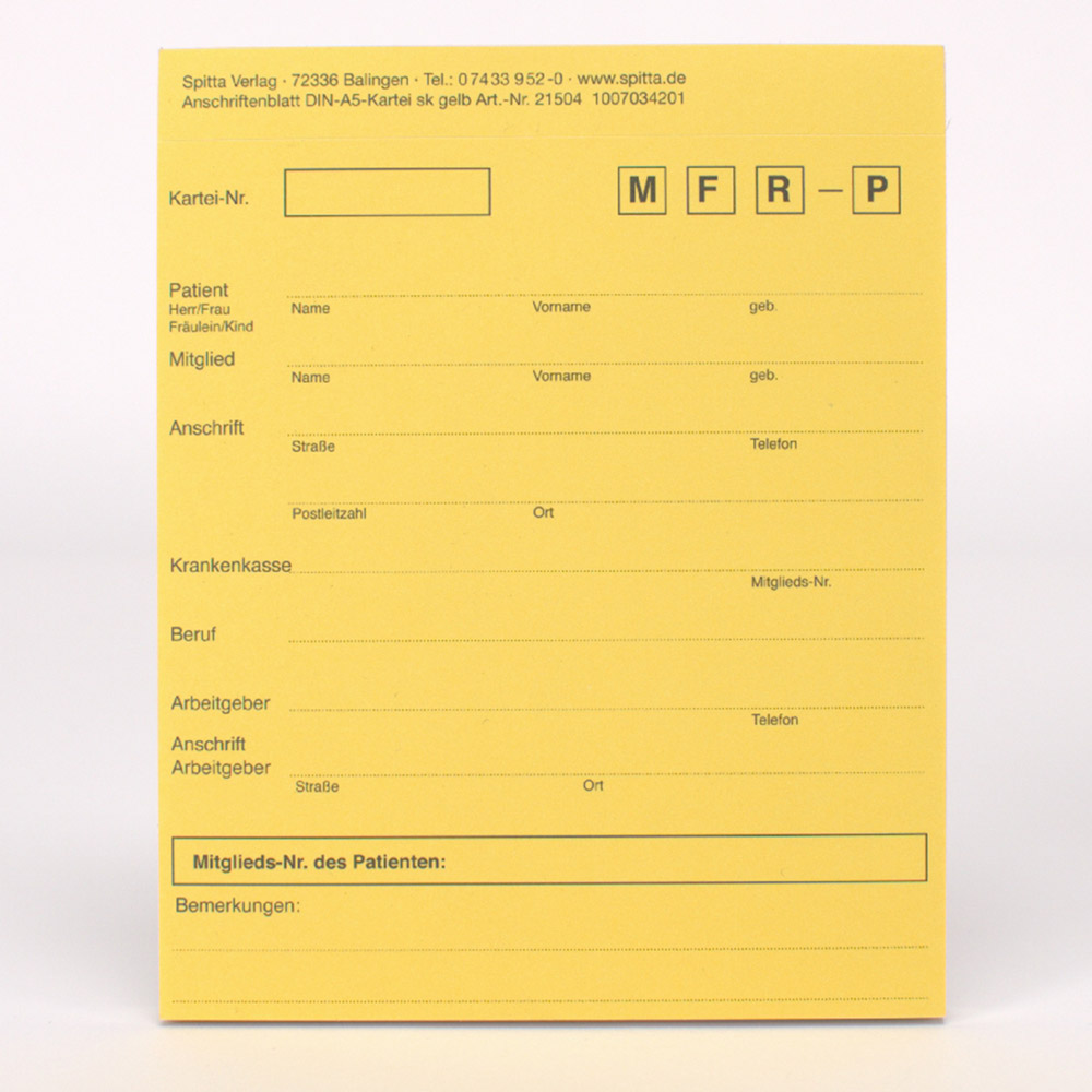 Anschriftblatt A5 gelb 50St