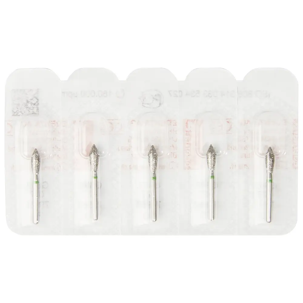 Edenta Diamanten 899 - Packung 5 Stück grün grob, FG, Figur 033 Knospenspitze, 7 mm, ISO 027