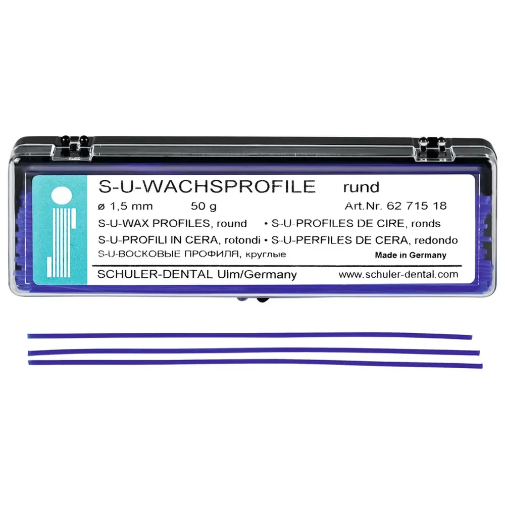 SCHULER-DENTAL S-U-Wachsprofile - Packung 50 g Wachsprofile rund, 1,5 mm
