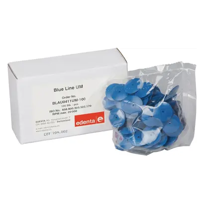 Edenta Blue Line - Packung 100 Stück unmontiert, blau, Figur 303, 3 mm, ISO 170