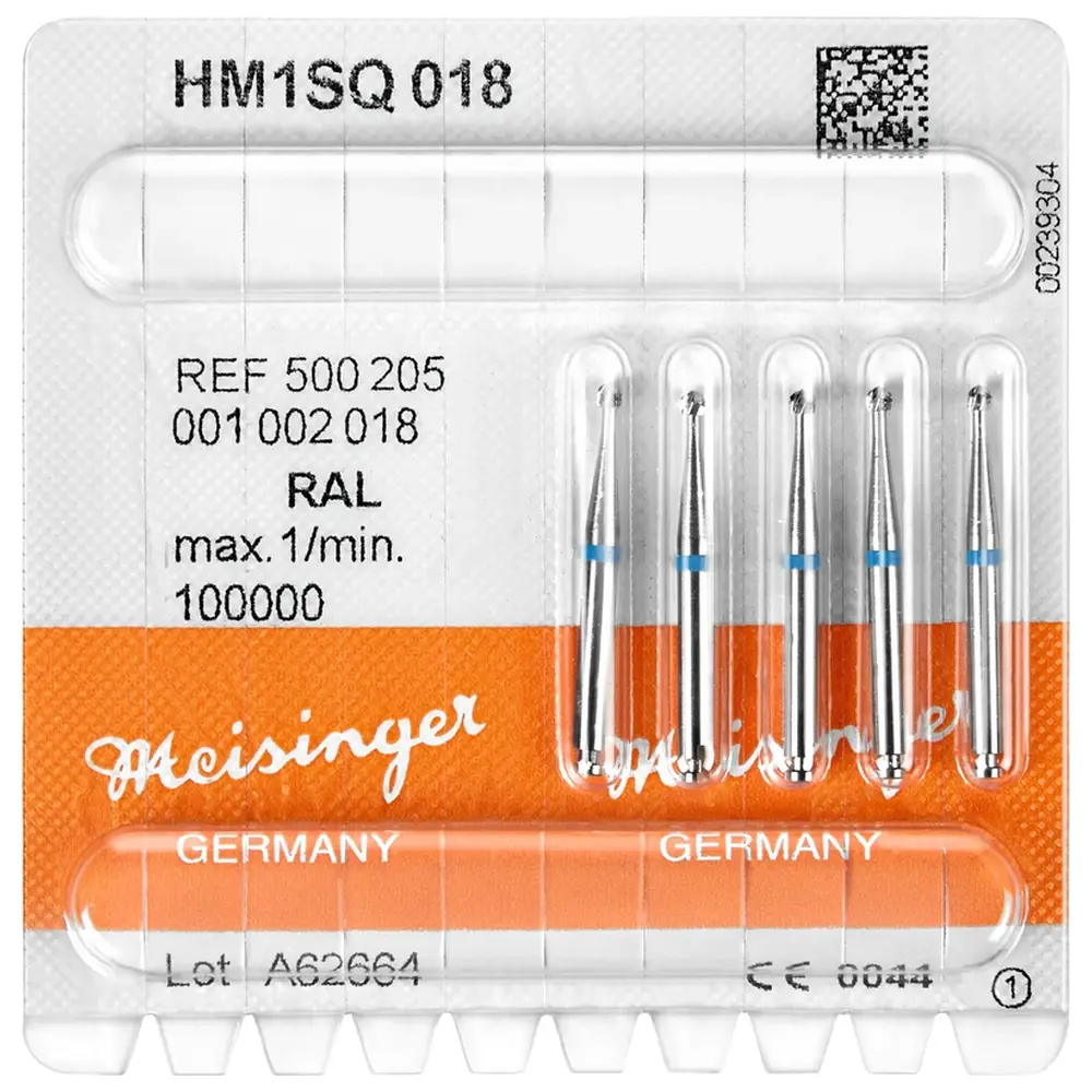 Hager & Meisinger HM-Bohrer 1SQ - Packung 5 Stück schnittfr. Verz. Querhieb, RAL, blau, Figur 001, ISO 018