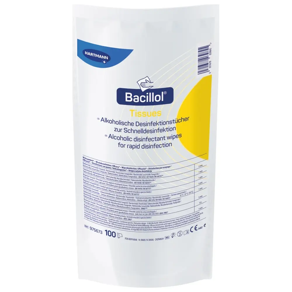 HARTMANN Bacillol® Tissues - Beutel 100 Stück 225 x 139 mm