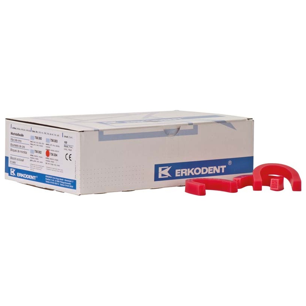 ERKODENT Wachsbisswälle - Packung 100 Stück rot, mittel