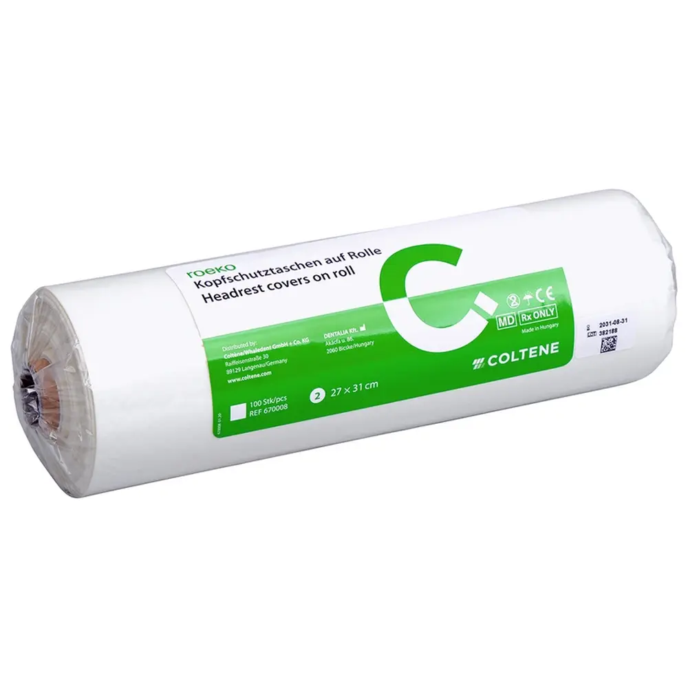 COLTENE roeko Kopfschutztaschen - Rolle 100 Stück weiß, 27 x 31 cm