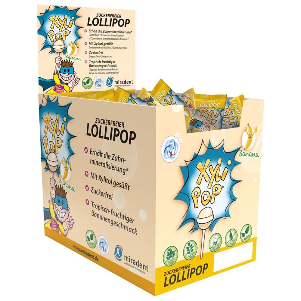 Hager & Werken XyliPOP® Lollipop - Box 50 x 6 g Stück Banane