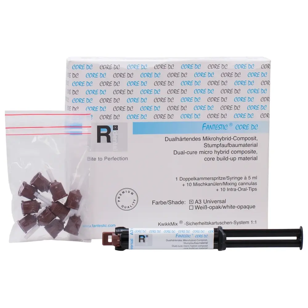 R-Dental FANTESTIC® CORE DC - Packung 5 ml Doppelkammerspritze A3 universal, Zubehör