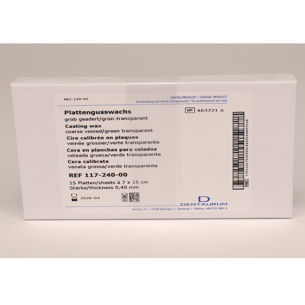 Gusswachs grob 0,40 grün Platten Pa