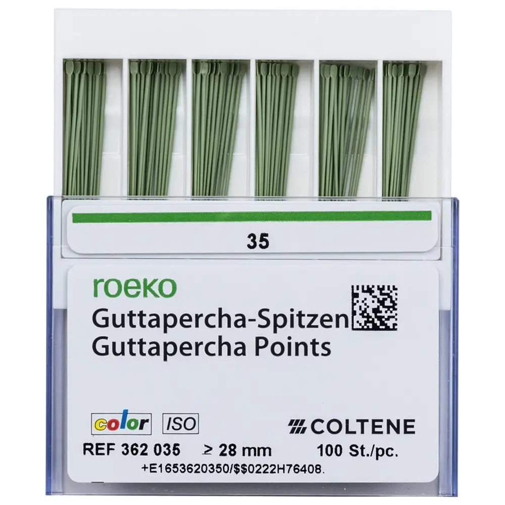 COLTENE Guttapercha ISO color - Packung 100 Stück ISO 035