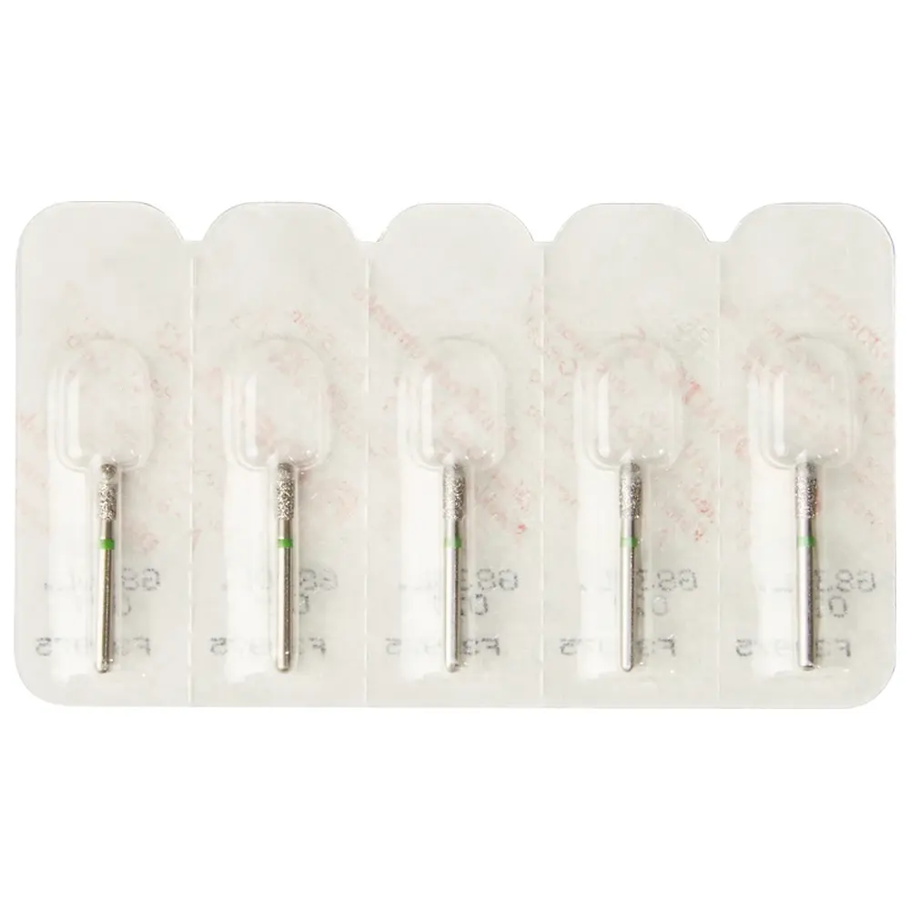 Edenta Diamanten 830L - Packung 5 Stück grün grob, FG, Figur 239 Birne lang, 5 mm, ISO 021