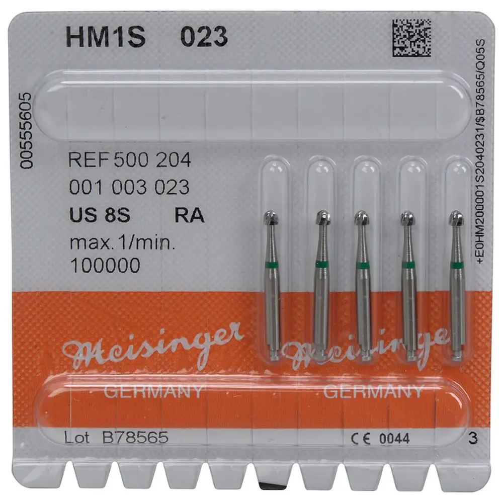 Hager & Meisinger HM-Bohrer 1S - Packung 5 Stück schnittfr. Verz., grün, RA, Figur 001, ISO 023