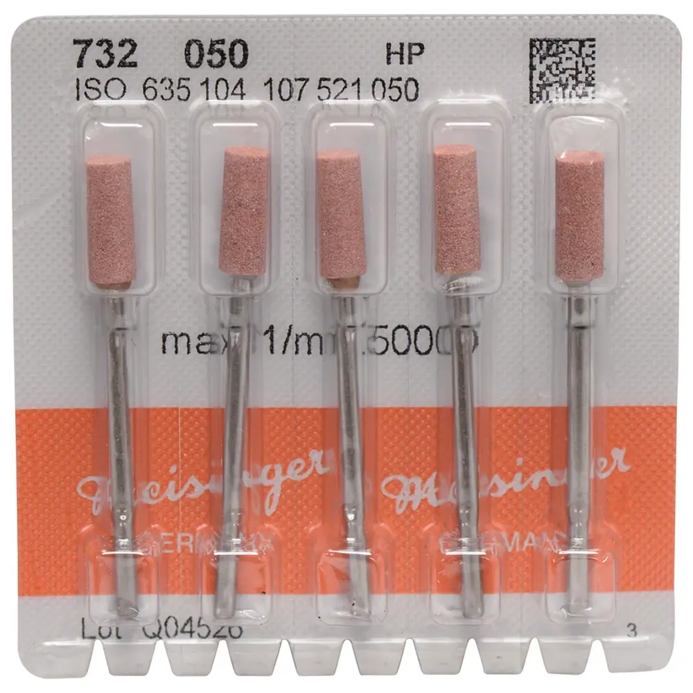 Hager & Meisinger Keramische Schleifer 732 - Packung 5 Stück hellbraun fein, HP, Figur 107, 12,5 mm, ISO 050