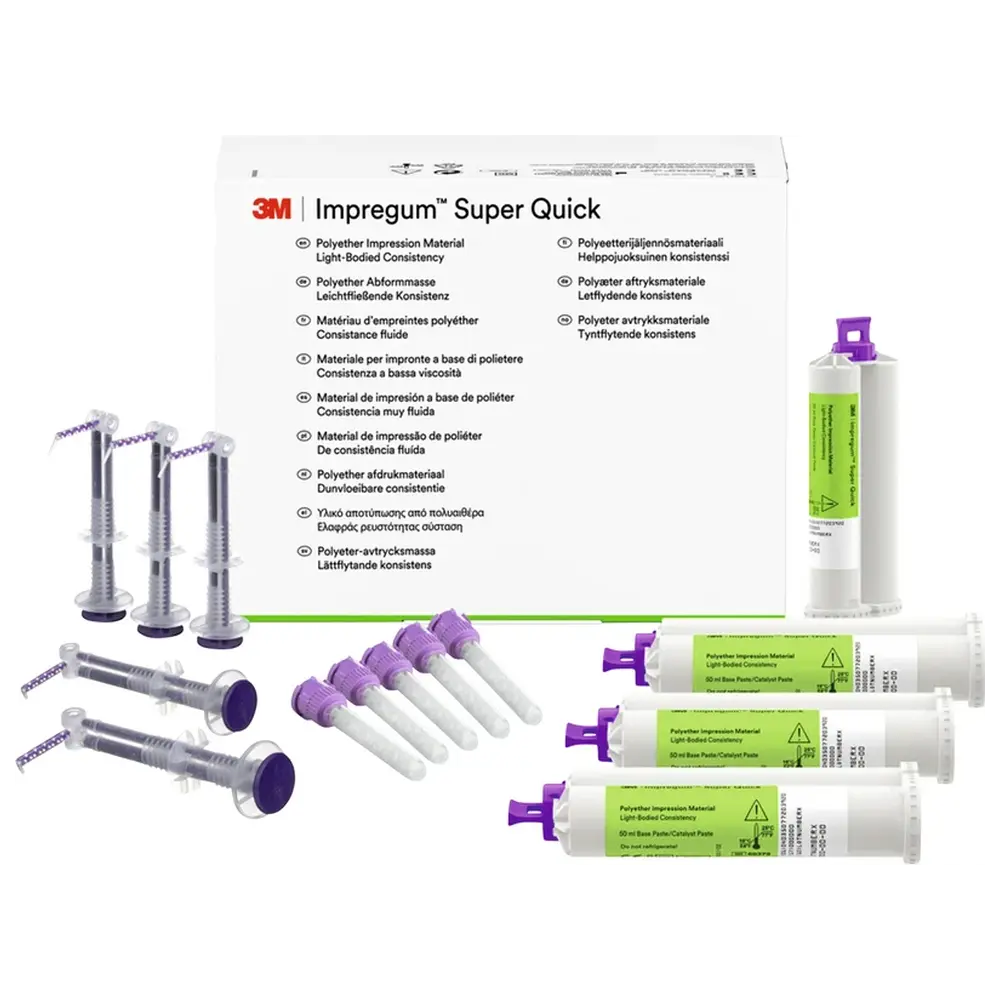 Solventum Dental Solutions Impregum™ Penta™ Super Quick - Refillpackung 4 x 50 ml Doppelkartusche Light Body, Zubehör