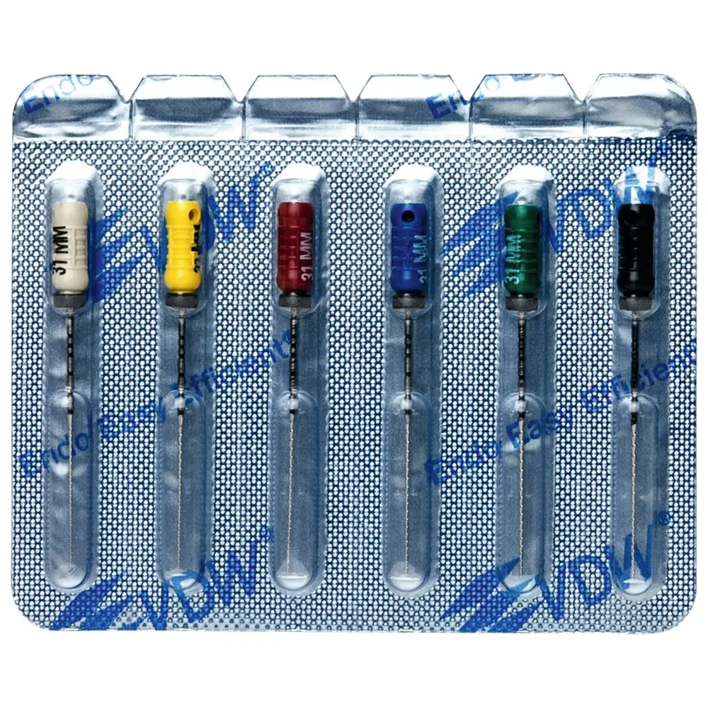 VDW STERILE Hedstroem Feilen - Sortiment 6 Stück 31 mm ISO 015-040
