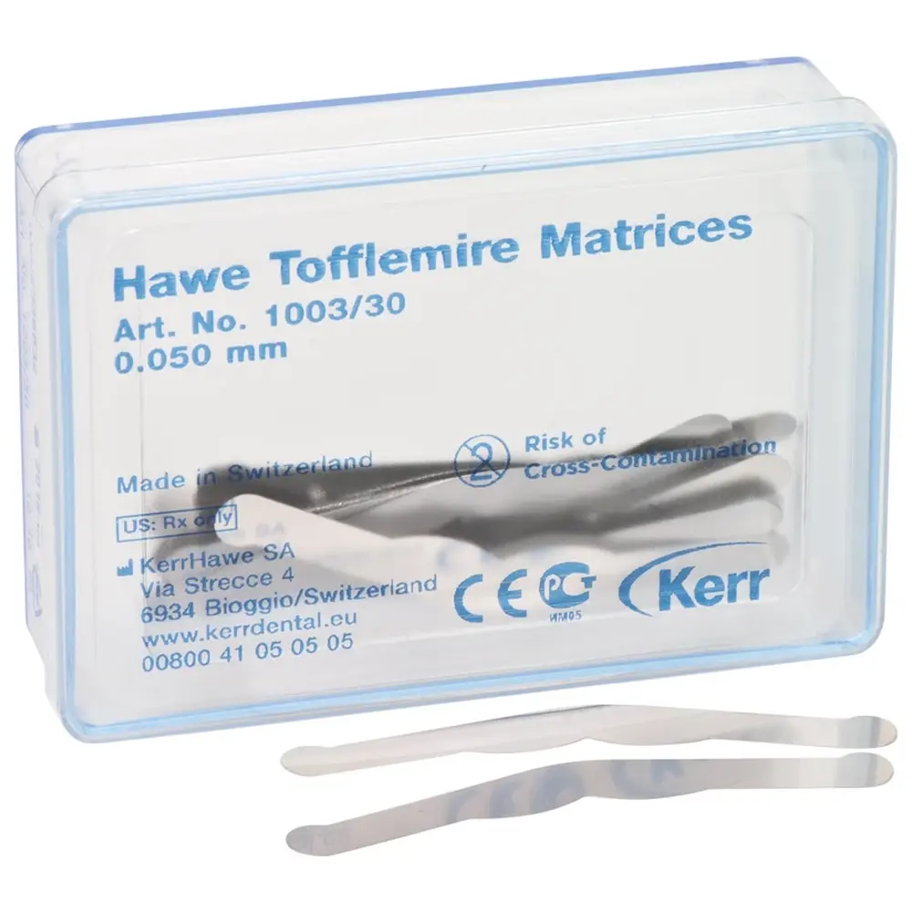 Kerr Matrizen nach Tofflemire - Packung 30 Stück Stärke 0,05 mm, Nr. 1003/30