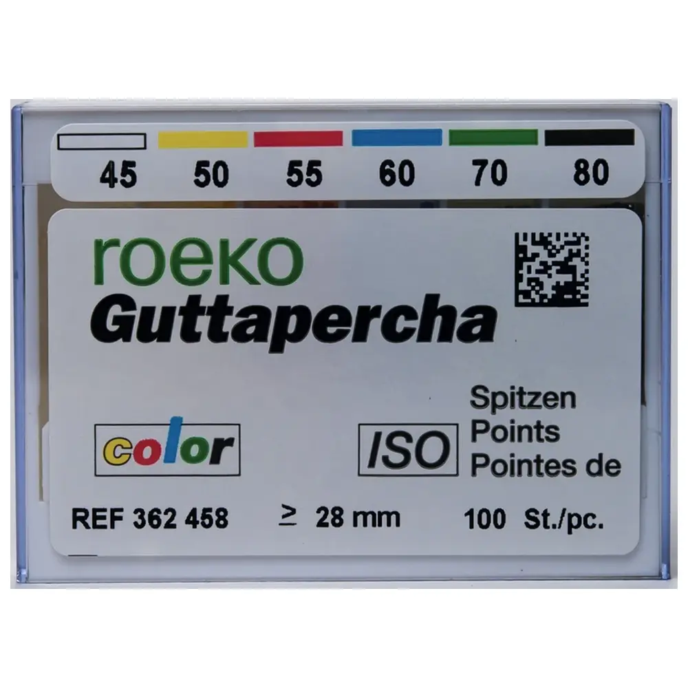 COLTENE Guttapercha ISO color - Sortiment 100 Stück ISO 045-080