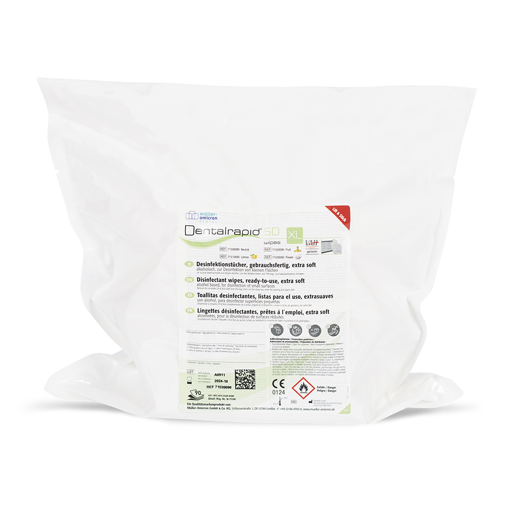 Dentalrapid SD wipes XL neutral getränkt