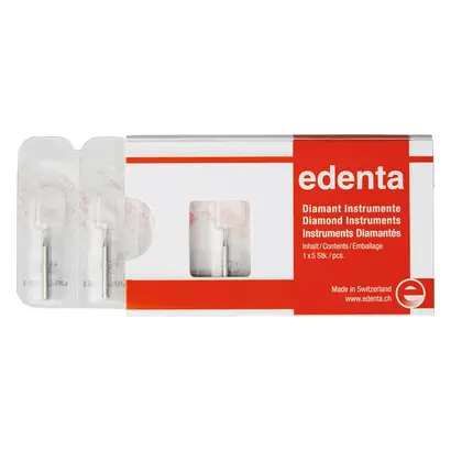 Edenta Diamanten 822 - Packung 5 Stück Standard, FG, Figur 237 Birne, 2 mm, ISO 008