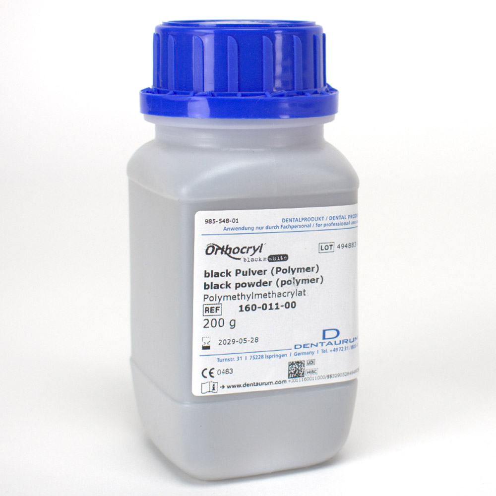 Orthocryl black Pulver 200gr Pa
