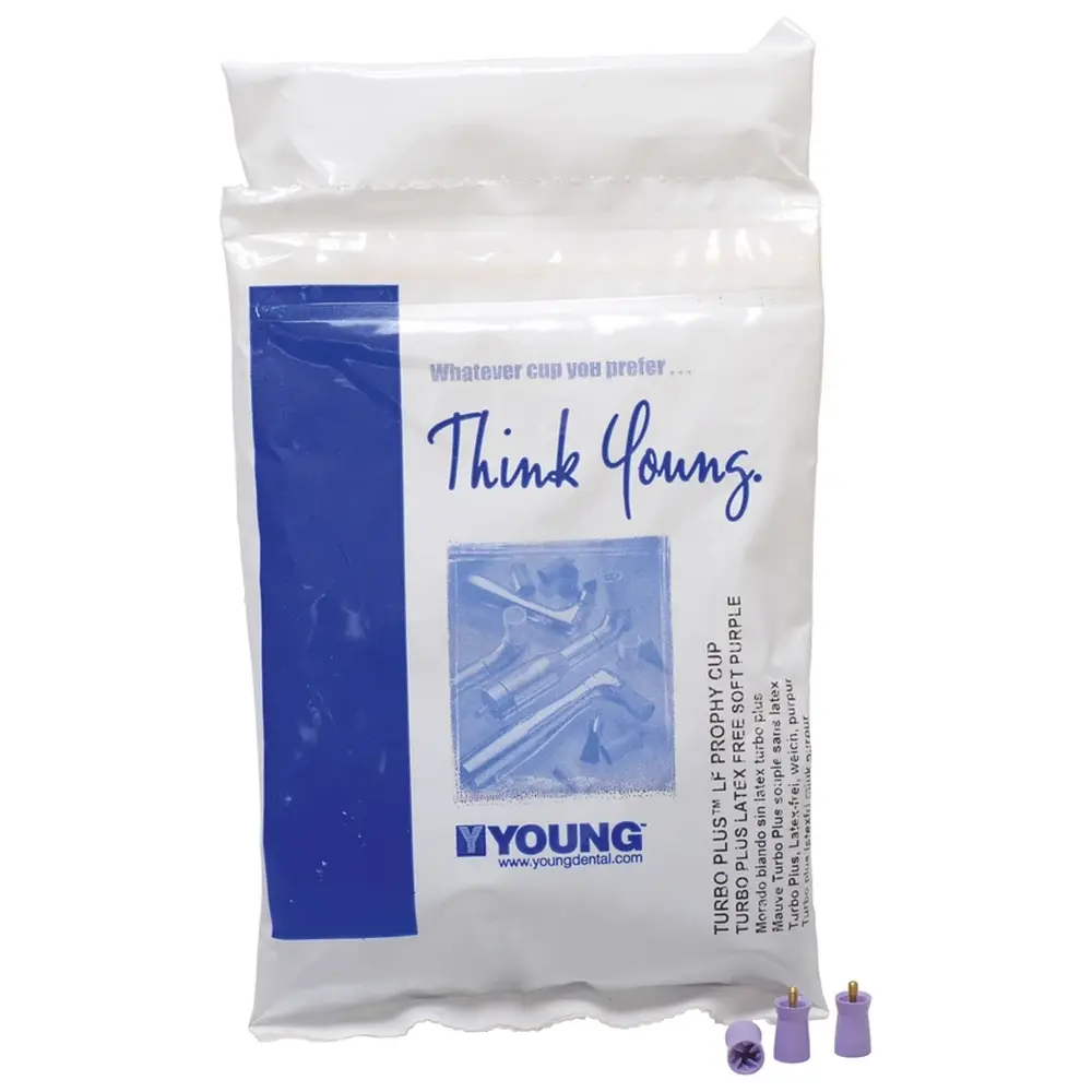 Young Dental Young™ Prophylaxekelch Turbo Plus - Packung 144 Stück lila, lang, weich, Screw-Type