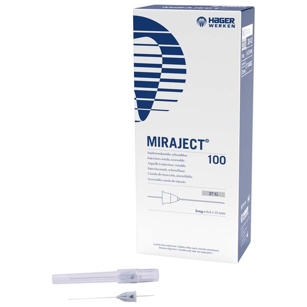Hager & Werken MIRAJECT® Injektionskanülen - Packung 100 Stück grau, Ø 0,4 mm, G27 30/42 lang Hager & Werken MIRAJECT® Injektionskanülen - Packung 100 Stück grau, Ø 0,4 mm, G27 30/42 lang