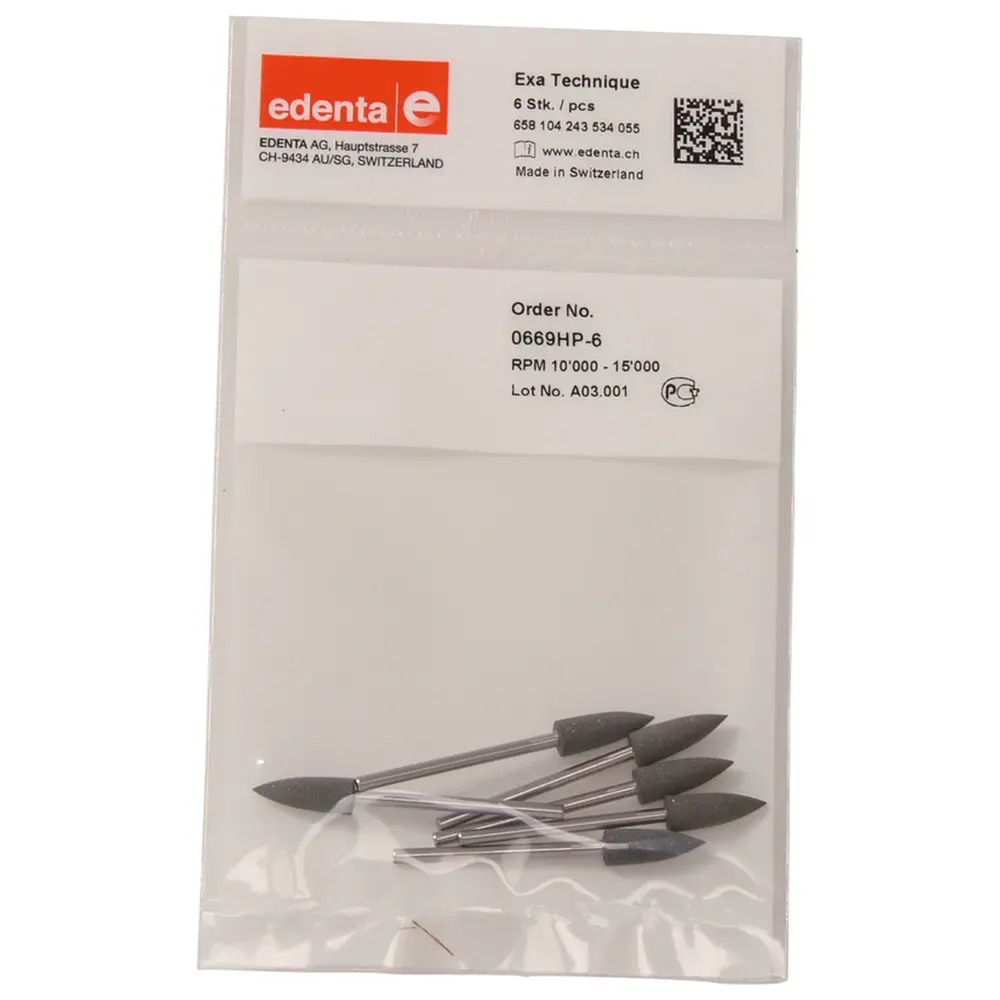 Edenta Exa Technique - Packung 6 Stück grau mittel, HP, Figur 243, 15,5 mm, ISO 055