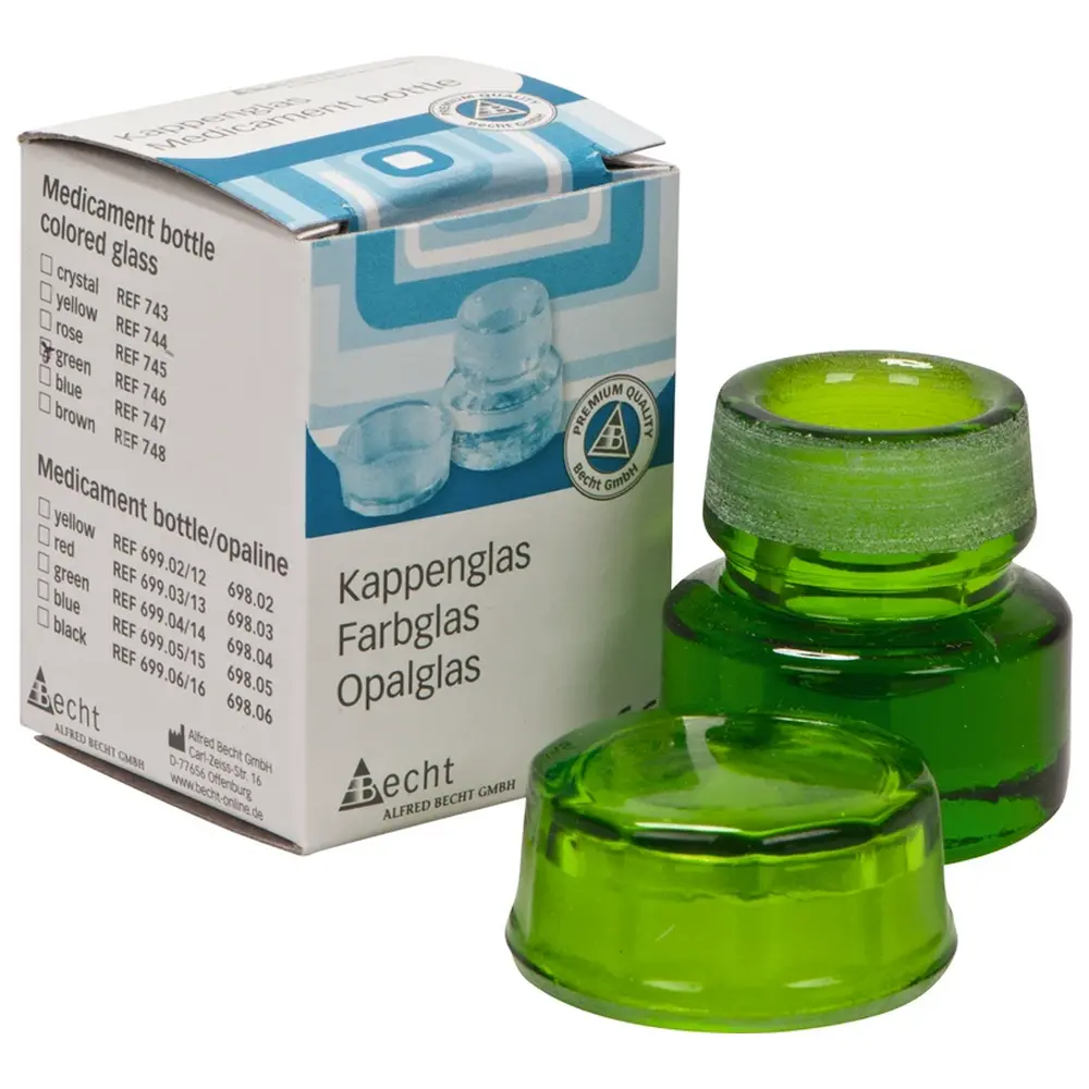 Becht Kappengläser aus Buntglas - Stück grün