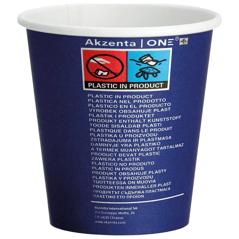 Akzenta ONE Pappbecher - Karton 20 x 50 Stück magic blue, 180 ml
