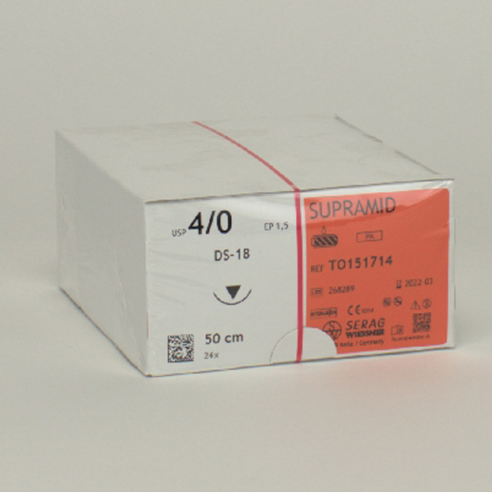 Supramid schwarz 4/0 DS-18 2Dtz