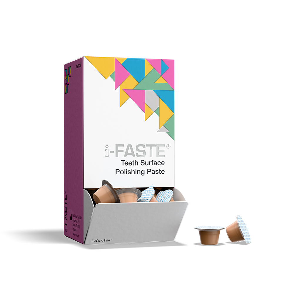 i-FASTE Prophylaxepaste – i-dental, ohne Öl, Bubble Mint, Perlenweiß, 100x2g Einzeldosis Cups i-FASTE Prophylaxepaste – i-dental, ohne Öl, Bubble Mint, Perlenweiß, 100x2g Einzeldosis Cups