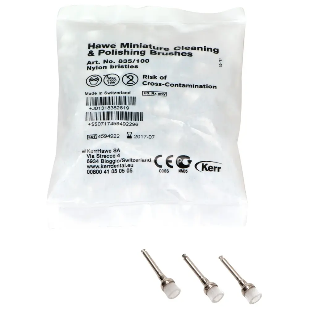 Kerr Hawe™ Miniature - Packung 100 Stück mit Nylonborsten, RA Kerr Hawe™ Miniature - Packung 100 Stück mit Nylonborsten, RA