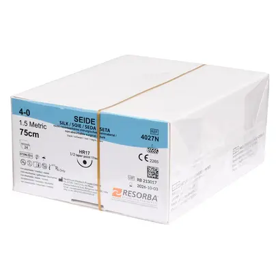 Healthium Medtech Limited Seide Nahtmaterial HR17 4/0 schwarz Pa 24