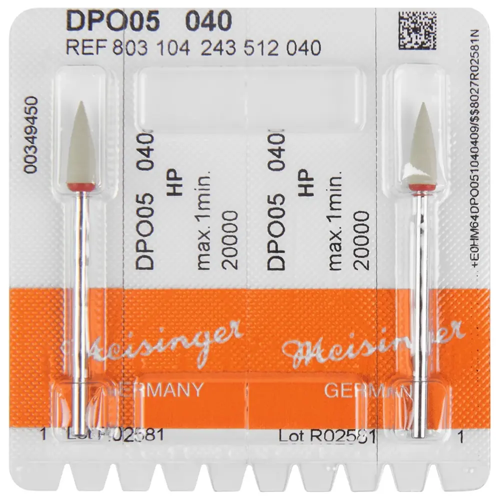 Hager & Meisinger Diamantpolierer DPO02/05 - Packung 2 Stück grau, HP, Figur 243, 13 mm, ISO 040