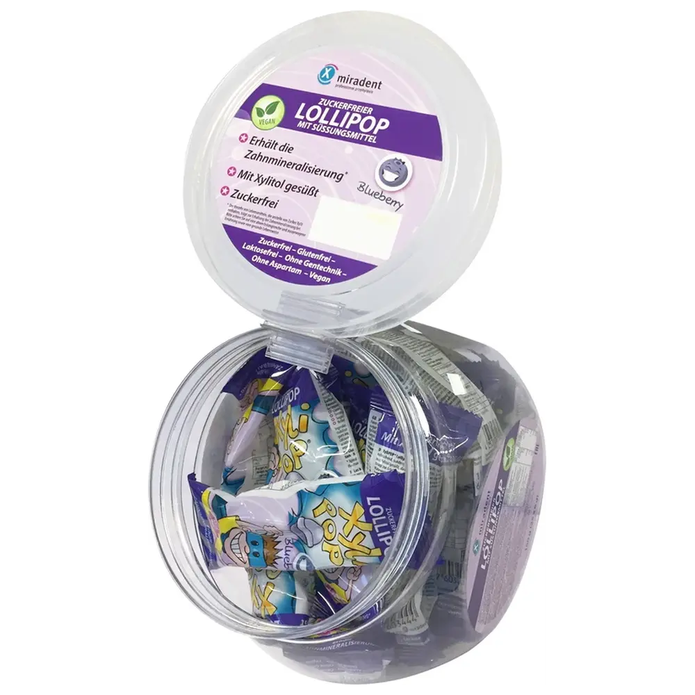 Hager & Werken XyliPOP® Lollipop - Bonboniere 25 x 6 g Stück Blaubeere