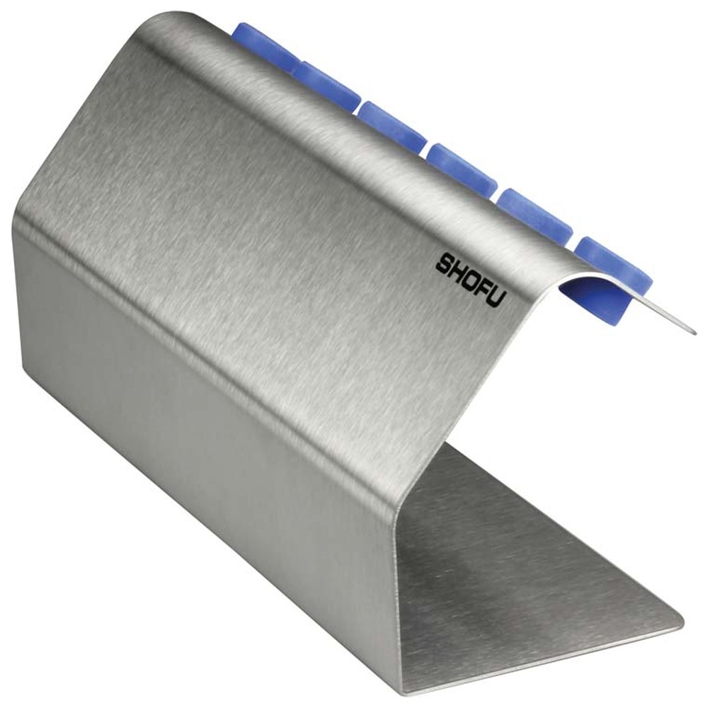 SHOFU CERAMAGE Stand UP - Stück Ständer mit Teflonführungen für 6 Dispenserspritzen, Edelstahl, (B x H x T) 240 x 100 x 80 mm