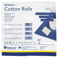 Medicom Healthcare B.V. Medicom Watterollen Gr.2 1,0cmx3,8cm Btl 300g Medicom Healthcare B.V. Medicom Watterollen Gr.2 1,0cmx3,8cm Btl 300g
