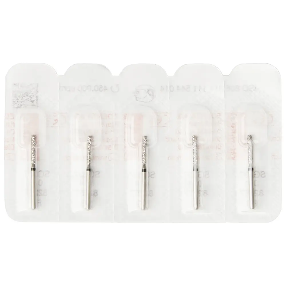 Edenta Diamanten 837 - Packung 5 Stück schwarz supergrob, FG, Figur 111 Zylinder flach, 8 mm, ISO 014
