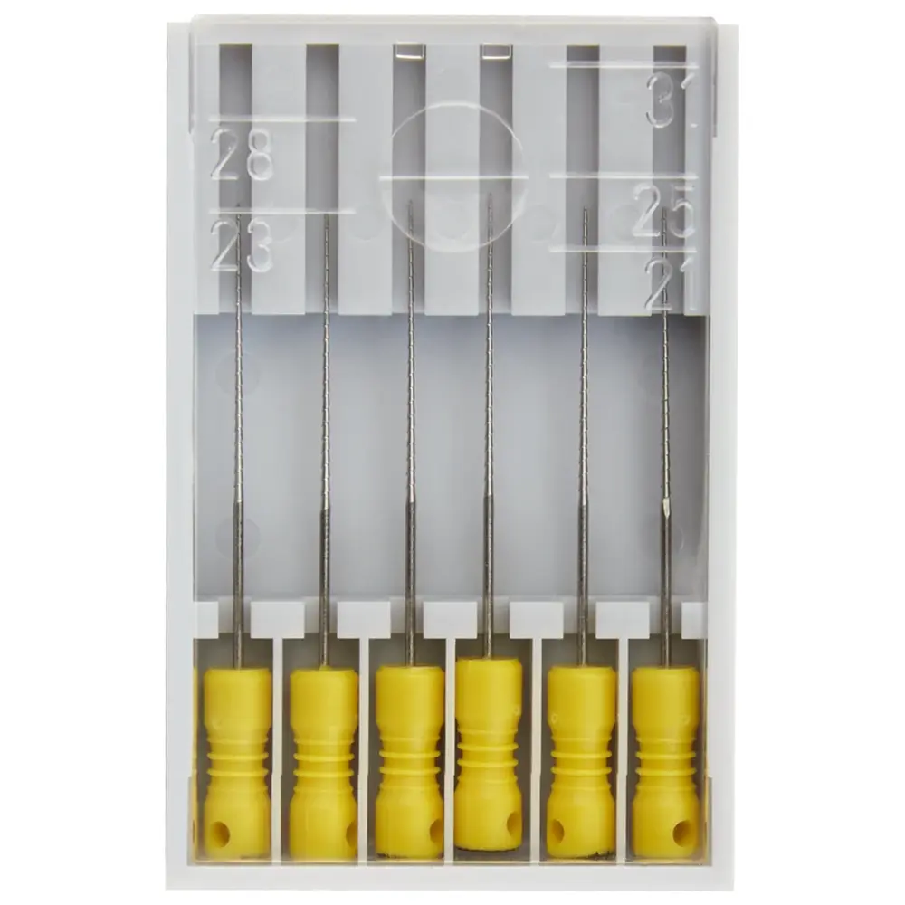 Edenta Hedströmfeilen 174 - Packung 6 Stück gelb, 25 mm ISO 020