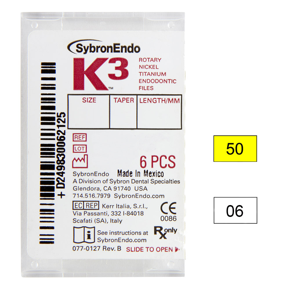 K3 NiTi-Files .06 Gr.50 25mm 6St