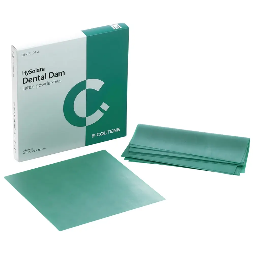 COLTENE HySolate Dental Dam - Packung 36 Stück grün, 152 x 152 mm, x-stark