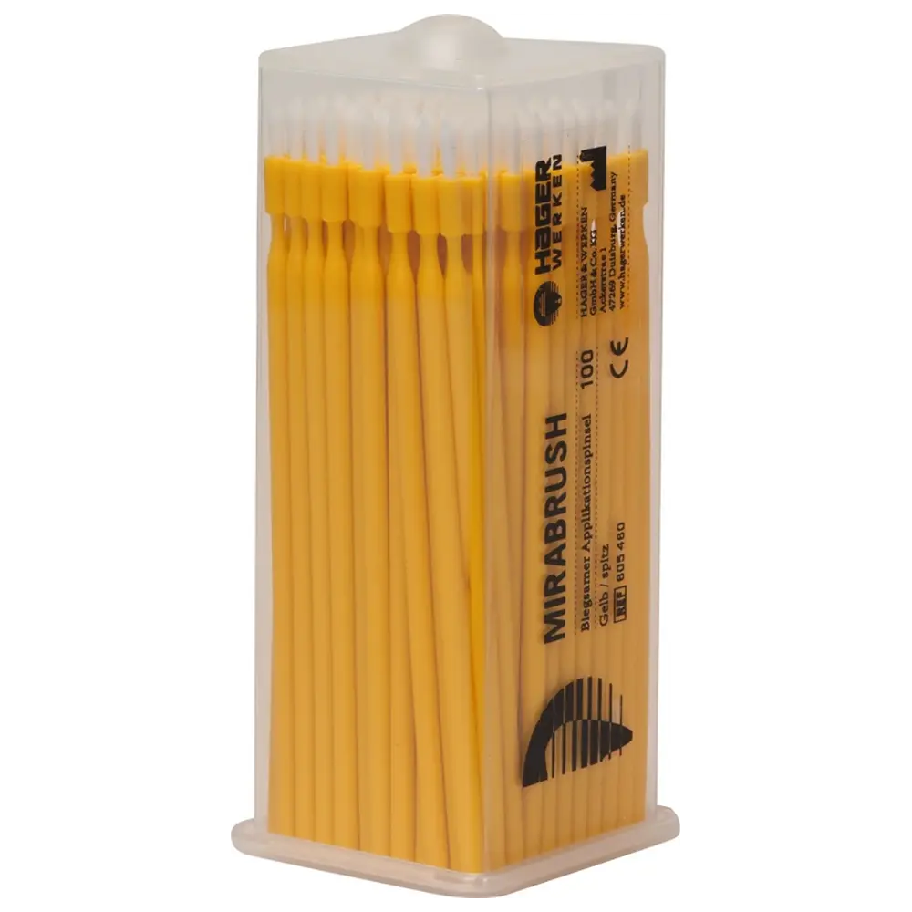 Hager & Werken MIRABRUSH® - Packung 100 Stück gelb, 11 cm, spitz