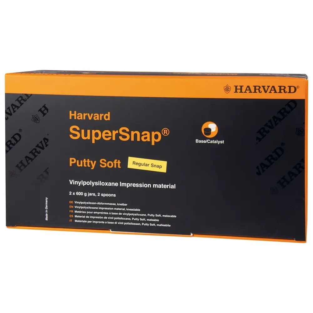 Harvard Dental International Harvard SuperSnap® - Packung 2 x 600 g Dose Putty Soft schwarz, 2 Löffel