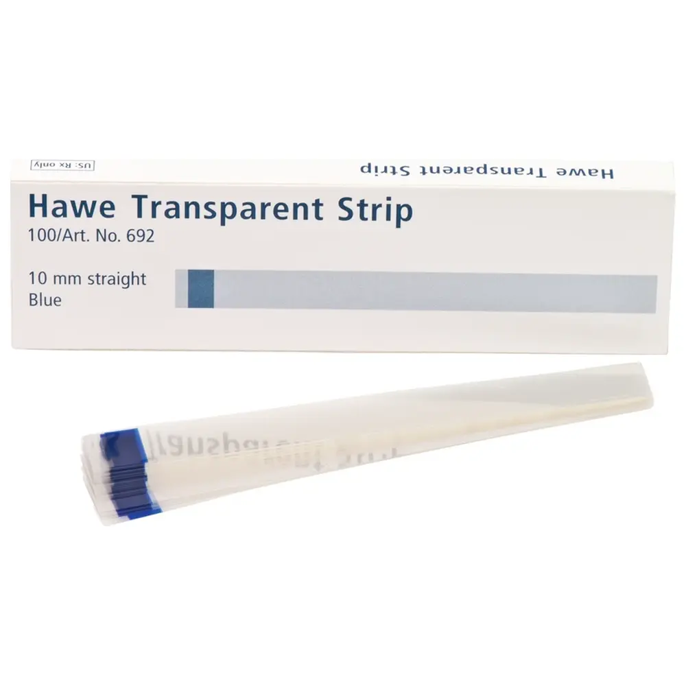 Kerr Strips transparent - Packung 100 Stück blau, Länge 100 mm, Breite 10 mm, gerade