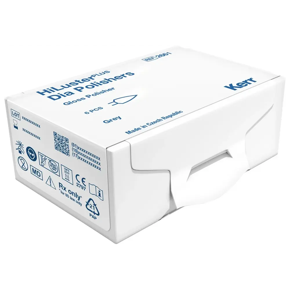 Kerr HiLusterPLUS™ - Packung 6 Stück grau, RA, Figur Flamme, 9,7 mm, Ø 4,6 mm