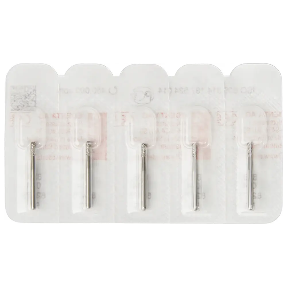 Edenta Diamanten 838 - Packung 5 Stück Standard, FG, Figur 137 Zylinder Kante rund, 4 mm, ISO 014