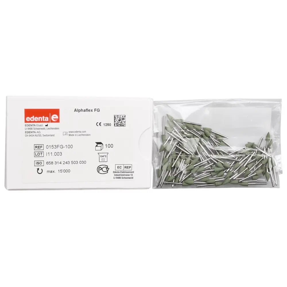 Edenta Alphaflex - Packung 100 Stück grün, FG, Figur 243, 6 mm, ISO 030