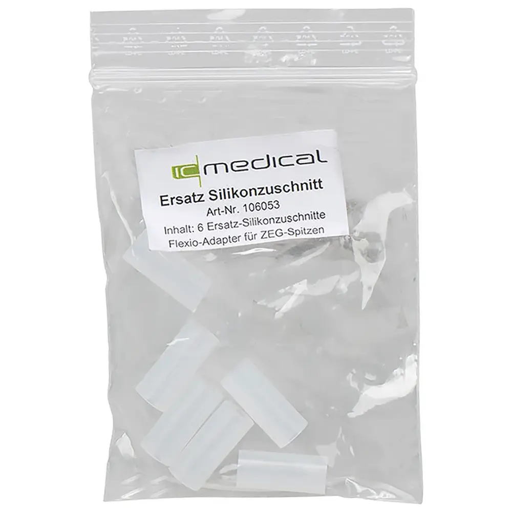 IC Medical Ersatz-Silikonzuschnitte Flexio-Adapter für ZEG-Spitzen - Packung 6 Stück
